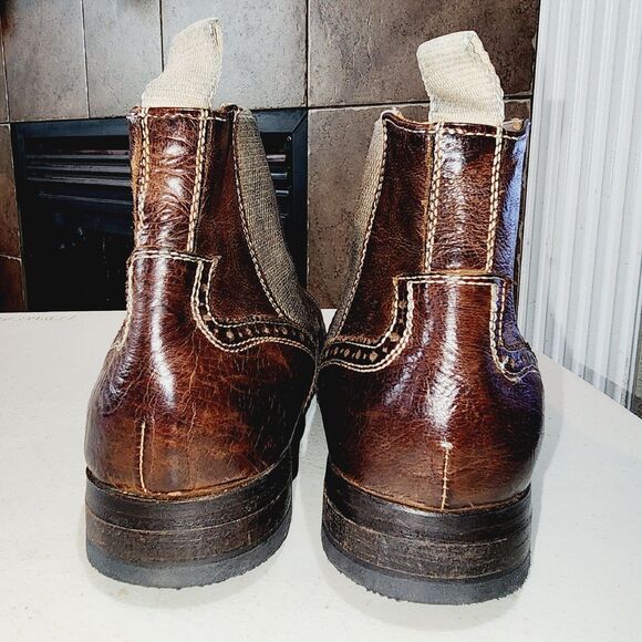 BENHEART Sz 7 FLORENCE Handmade Dip Dye Distressed Old Money Grunge Ankle Boots - Picture 13 of 16